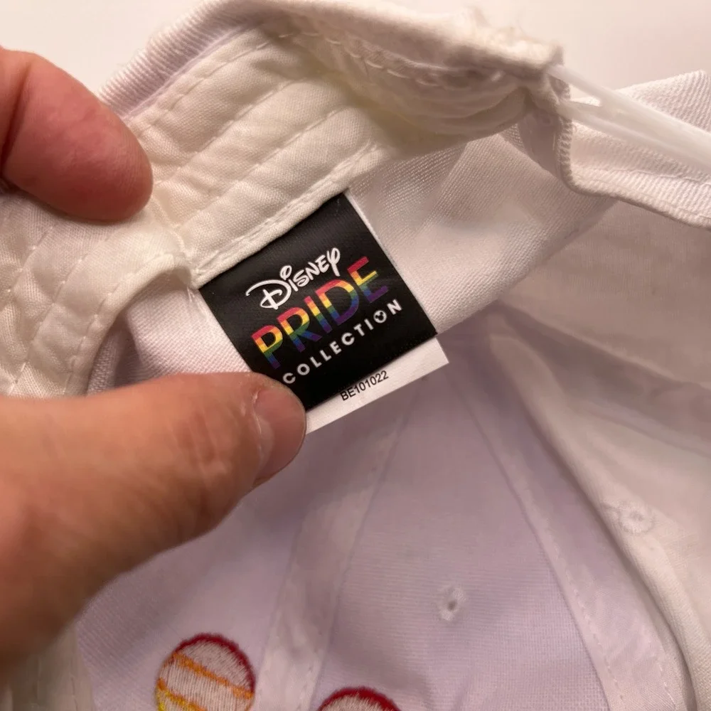 Disney Pride Collection Mickey Mouse Rainbow White Snapback Baseball Hat Cap